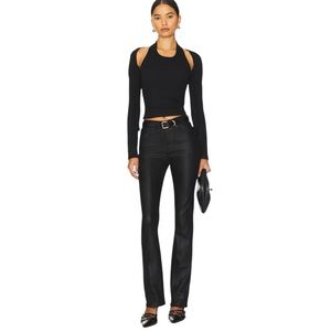 We The Free/ Free People Xena Coated Straight Jeans in Ethereal Black Size 24